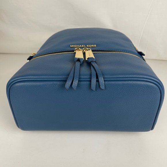 New Michael Kors Rhea Medium Leather Backpack - Picture 8 of 9